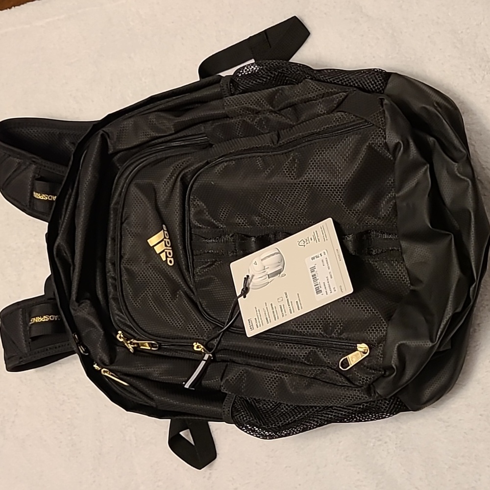 Adidas Prime 6 backpack. Black, Gold Metallic